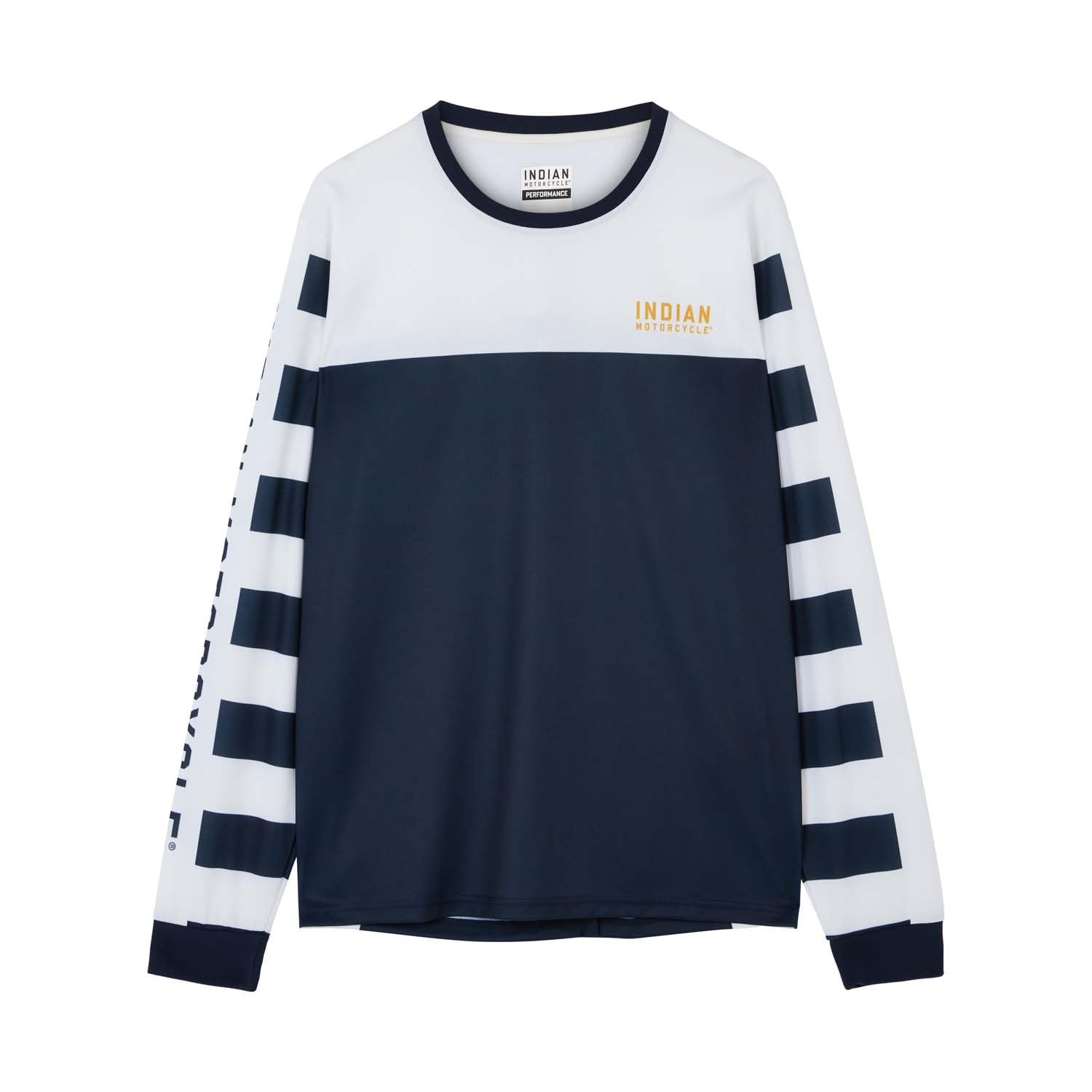 トップス TOKYO INDIANS VMRS LS T-SHIRTS NAVY Men's Sleeve Stripe Long Sleeve T-Shirt, Navy | Indian