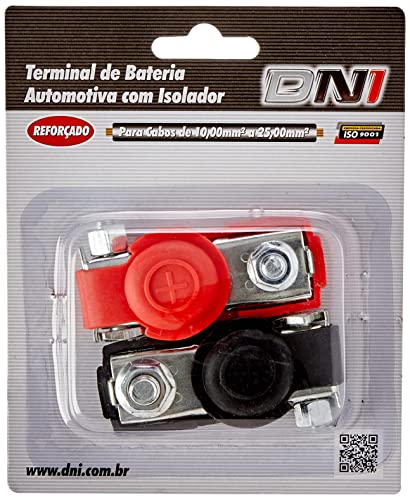 DNI, 7573, Terminal de Bateria Automotiva com Isolador - Kit 2 pcs