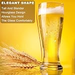 PARACITY Beer Glasses 16 oz, Pint Glasses, Wheat Beer Glasses, Glasses Drinking Set, Glassware Gift for Men (4)