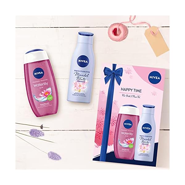 NIVEA Happy Time Geschenkset, verwöhnendes Beauty Set mit feuchtigkeitsspendenden Pflegeprodukten, Pflegeset mit zart… – Bild 4