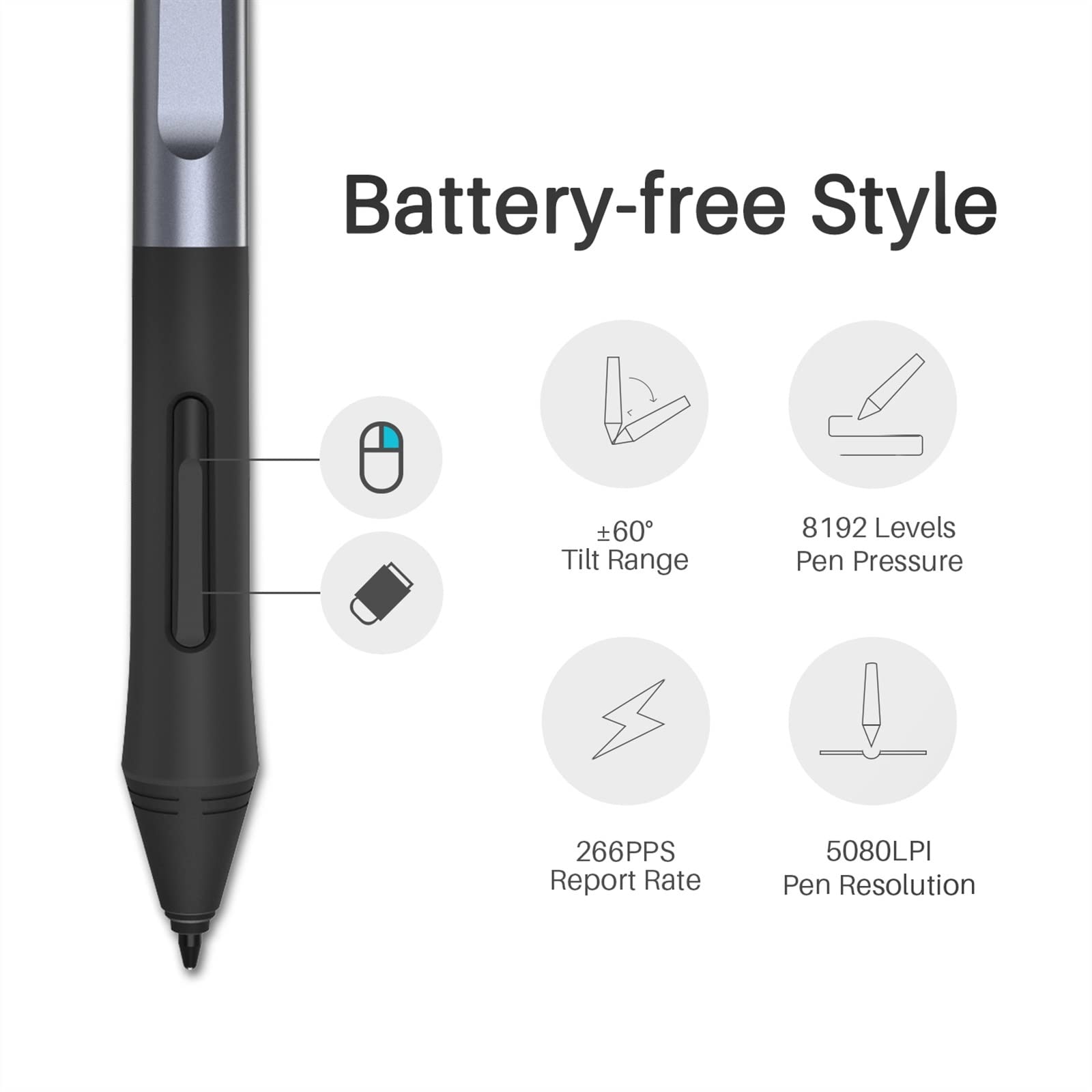 Tavolette grafiche Tavoletta Grafica LCD Tavoletta Grafica Digitale Tavoletta Grafica 8192 Livello con Penna Stilo Senza Batteria