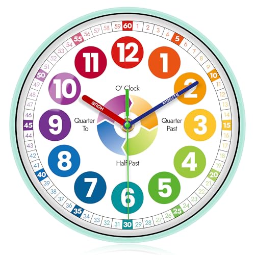 Reloj de Pared Infantil VIKMARI 10 Pulgadas Silencioso miniatura 1