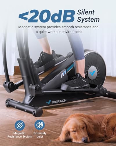 Image of MERACH Elliptical Exercise Machine for Home Use, Elliptical Machine with Hyper-Quiet Magnetic Drive System, 16-Level Resistance Adjustment, 15.5IN Stride, 350LBS Loading Capacity, MERACH App