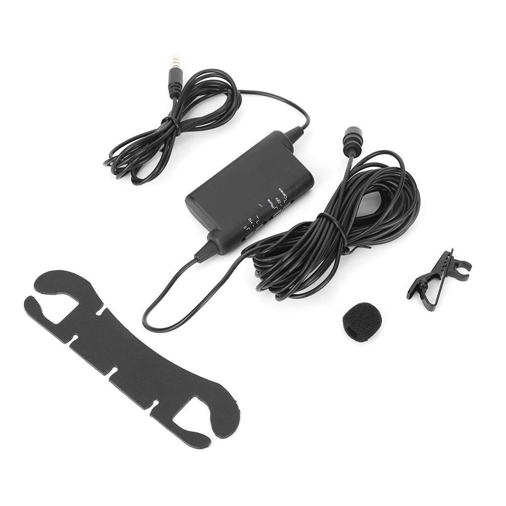 LYM-DM2 Cable Micrófono de Solapa de Solapa Micrófono Externo con Cable de 3.5mm Entrevista Clip de Collar Externo Mic Micrófono de Solapa con Clip de Manos Libres para Grabación de Teléfono