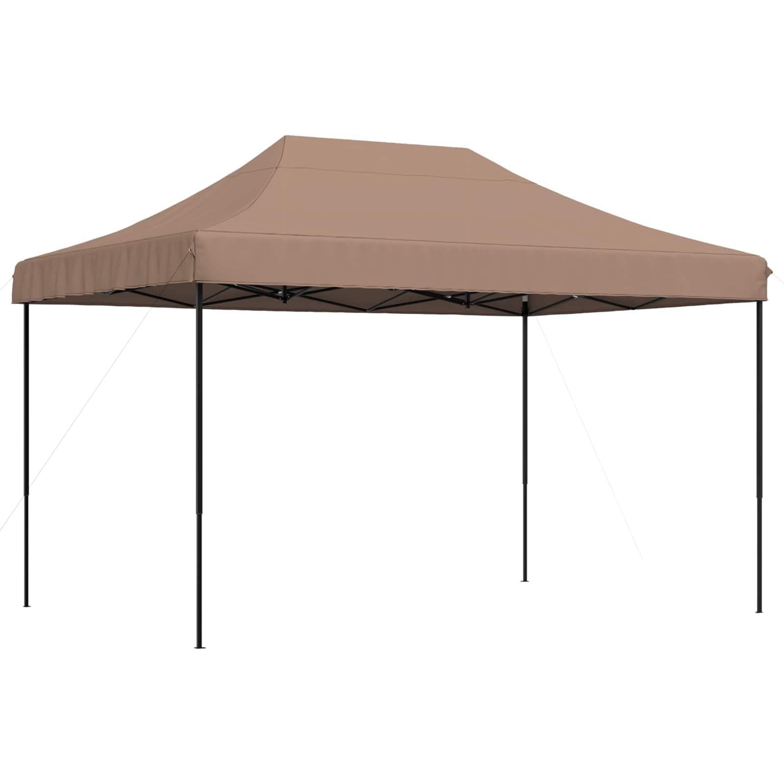 QJBSAVVA Partyzelt 3x4 m Faltpavillon Braun Pavillon faltbar mit Tasche stabiles Gartenzelt aus Oxford-Gewebe Höhenverstellbar Pop Up Eventzelt für Garten Terrasse Hochzeiten und Feste
