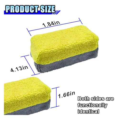 Image of 12PCS Ceramic Coating Applicator Sponge, 4.13'' x 1.84'' Microfiber Car Detailing Applicator Pads, Rectangular Car Foam Cleaning Pad, Auto Polishing Pad for Wax, Paint, Sealant (Yellow)