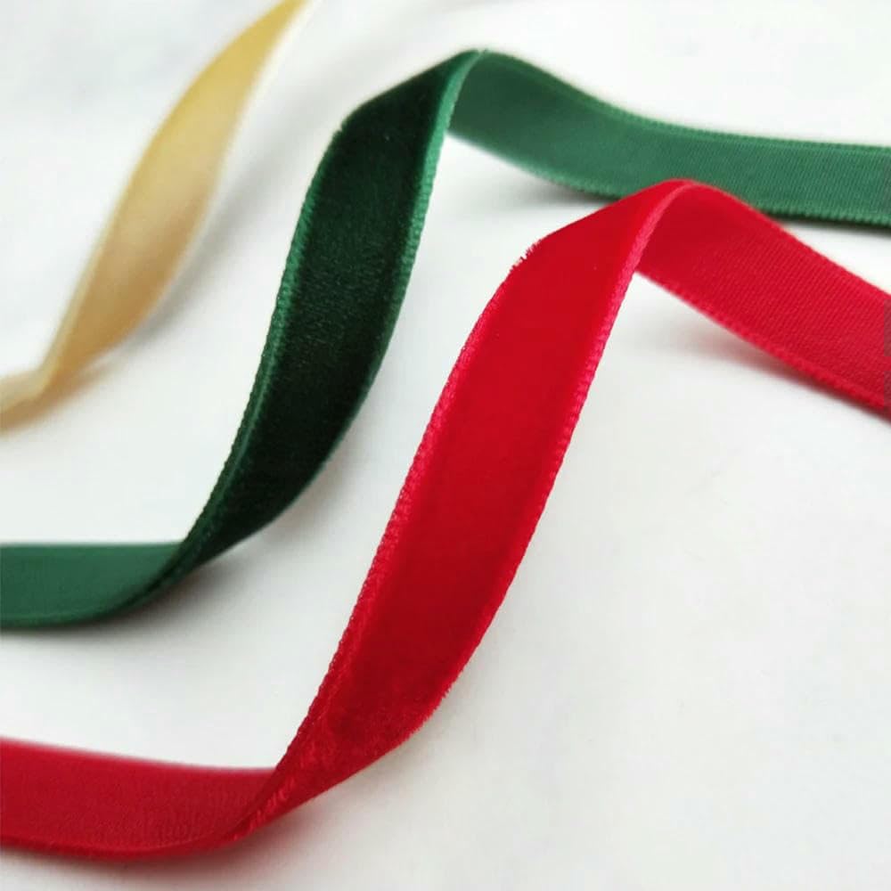 200 Yards/Rolle, 10 mm Samtbänder zum Verpacken von handgefertigten Schleifen, Weihnachtsaccessoires, Großhandel, einseitiges Beflockungsgurtband, Schwarz, 10 mm x 200 Yards