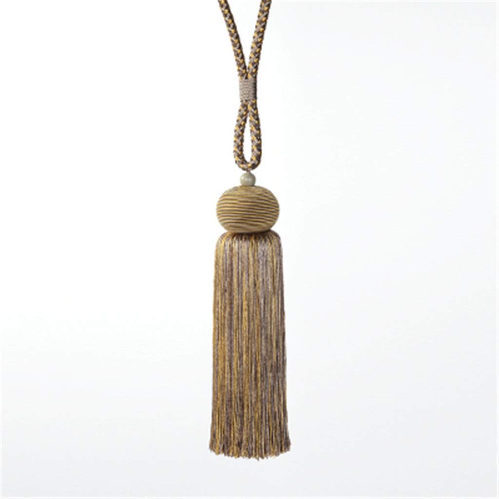 Lot de 2 Attaches de Rideaux à Pompons, Sangles à Boucle pour Rideaux, Accessoires de décoration pour la Maison (Kaki foncé)