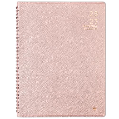 2026-2027 Monthly Planner - 2026-2027 9'' x 11'' Monthly Planner/Calendar from JUL. 2026 - DEC. 2027, 12-Months Calendar Spiral Bound with Soft Leather Cover, 15 Note Pages, Tabs, Inner Pocket