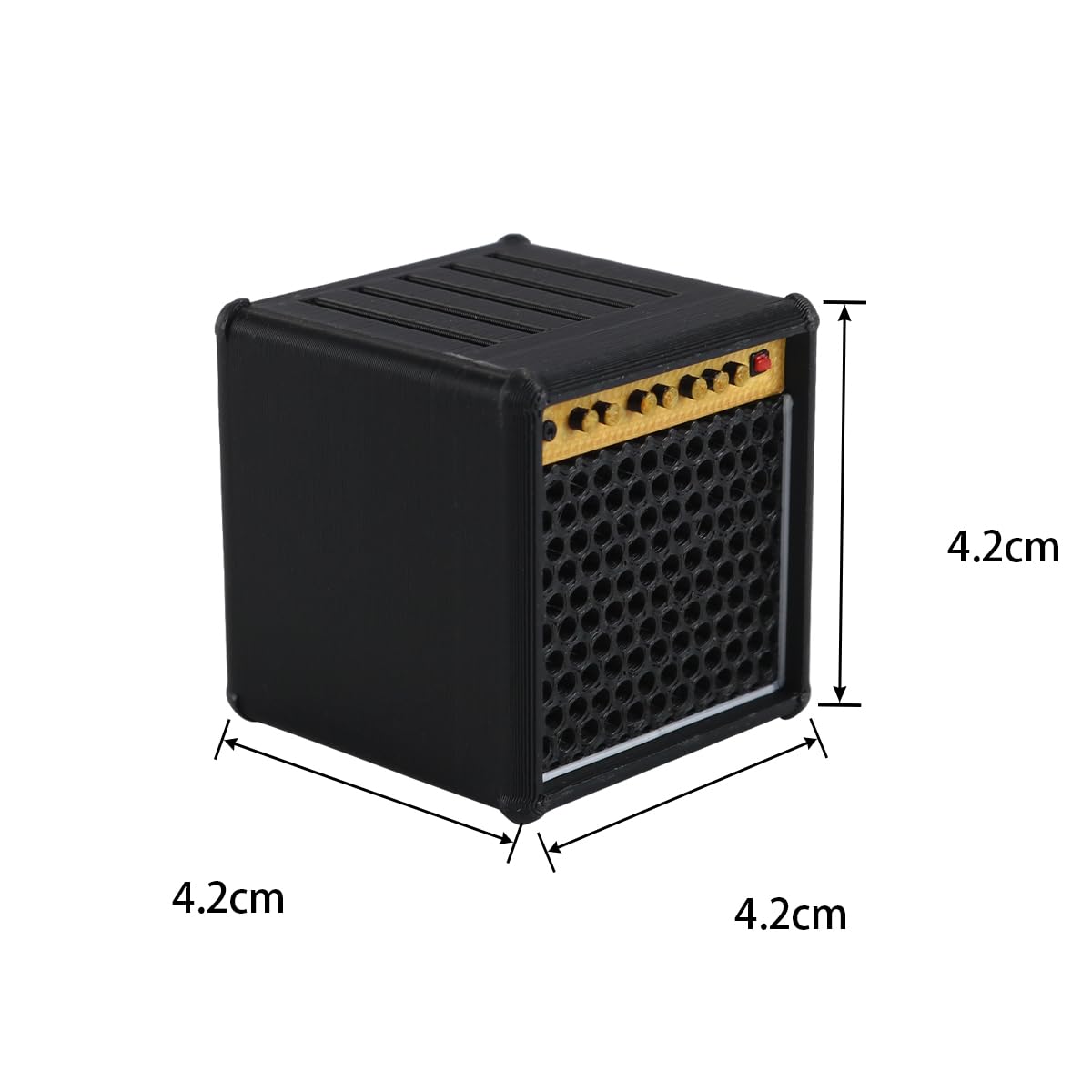 Enwye 3D Printed Pick Storage Box Guitar Holder 5 Slots 3D Printed Amp Speaker Shape Guitar Pick Case for Ukulele Players Lovers Black - Image 3