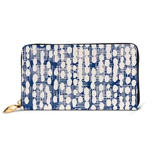 Preisvergleich Produktbild JHGFG Mode Handtasche Reißverschluss Brieftasche Indigo Vektor Krawatte Farbstoff Nahtloses Muster Telefon Kupplung Geldbörse Abendkupplung Blockieren Leder Brieftasche Multi Card Organizer