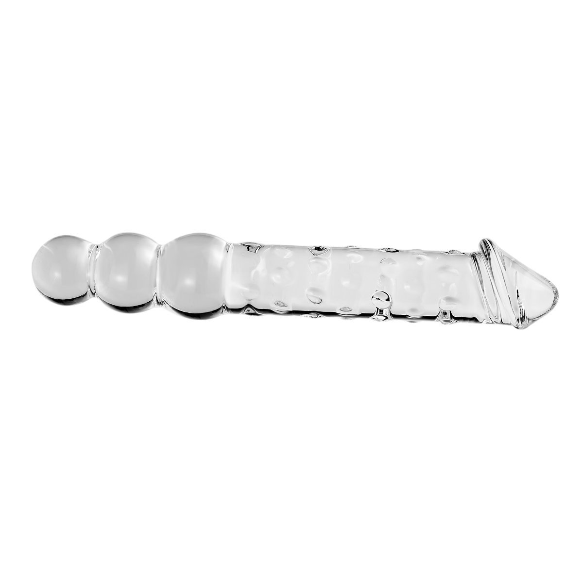 SXOVO Big Glass Dildo Penis Double Headed 30cm G Spot Stimulator Adult Beaded Butt Plug Pene Masturbación Juguetes sexuales Mujeres Hombres Pareja