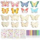 AOOTE Schmetterling Holztiere Bastelset, 40 Stück Holz Bastelsets