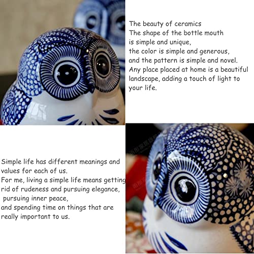 Estatua de Búho para Decoración de Hogar Azul miniatura 6