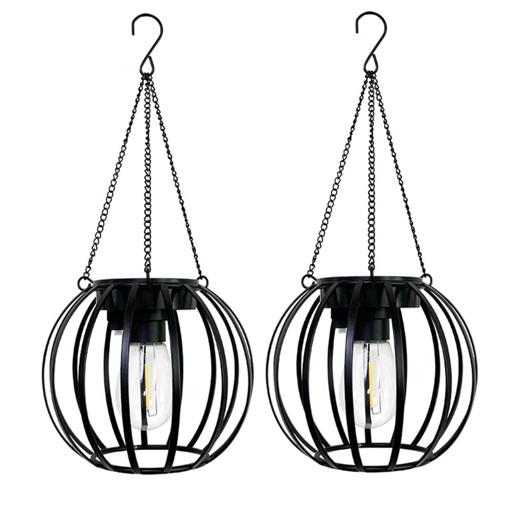 CTRLZS Solar Lanterns Outdoor Lights, Metal Solar Lantern Lights, Brighter Hanging Solar Lights Outdoor Waterproof 2 Pack