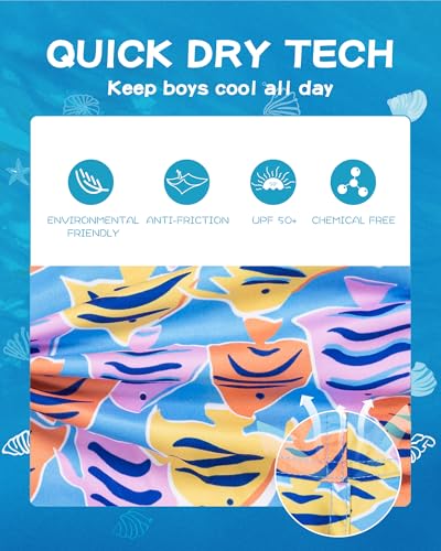 Image of SURF CUZ Boys Swim Trunks Toddler Swim Shorts UPF 50+ Bathing Suit for Boy Swimsuit Quick Dry Mesh Beach Boardshorts Swimwear