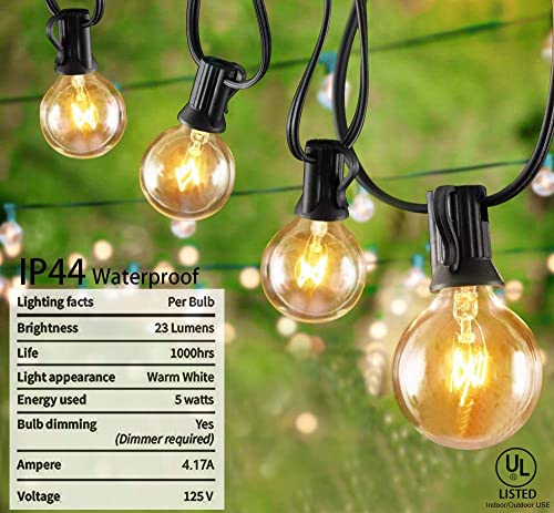 Sunsgne 100Ft Patio String Lights Waterproof G40 Outdoor String Lights With 105 Clear Edison Bulbs, Globe Bulb String Lights Hanging Lights For Indoor Outdoor Commercial Decor thumb #1