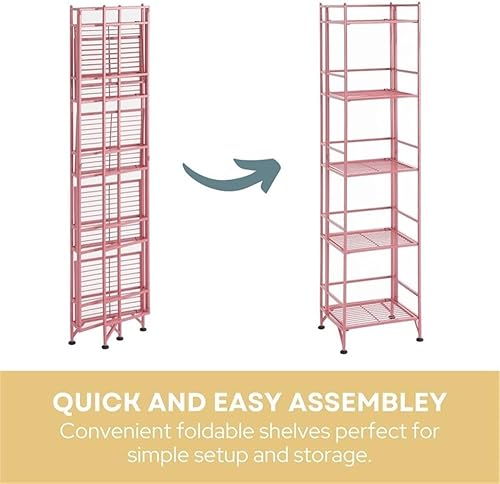 Miniatura 40 de Convenience Concepts Xtra - Estantes de almacenamiento plegables de metal de 5 niveles, organizador de armario para oficina, lavandería, dormitorio