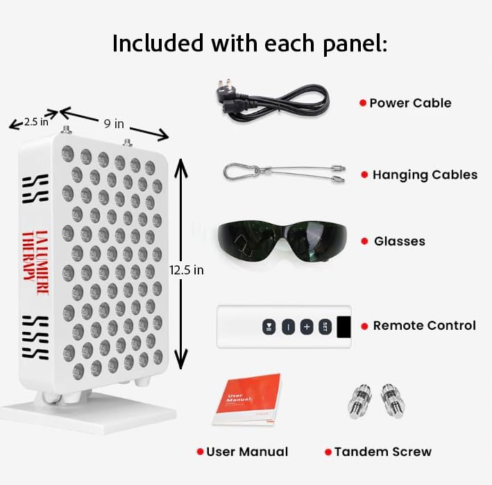 Top of The Line Red Light Therapy Panel for Face + Body - Most Options on The Market! 72 LEDs, Dual Chip, 9 Wavelengths (Amber, Blue, Red, NIR), Quick Start for Skin, Pain, Weight Loss, + More! - Image 2