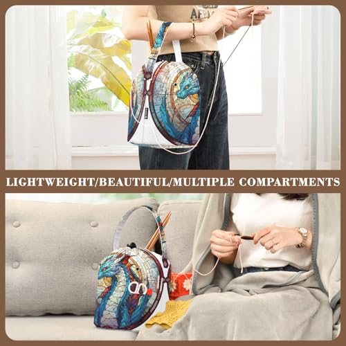 Image of Yarn Storage Bag Small Crochet Bag Knitting Bag Organizer Dragon Yarn Bags for Crocheting Basket