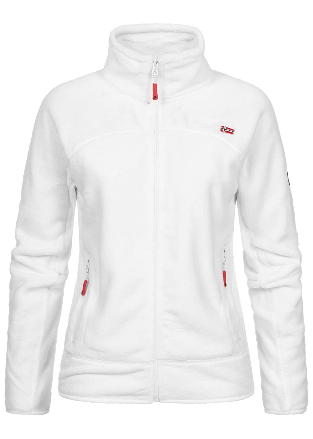 Geographical Norway UPALINE Lady - Suave Cálido Mujeres - Chaqueta Calida Invierno Suave Mujeres Caliente - Pullover Casual Tops Mangas Largas - Manga Larga Suéter Piel Blanco L…