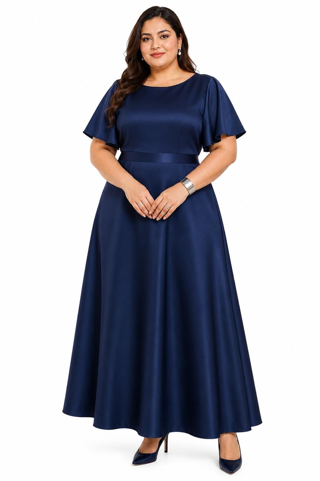 Silk Flared Maxi Dress DN-0035-picture-21