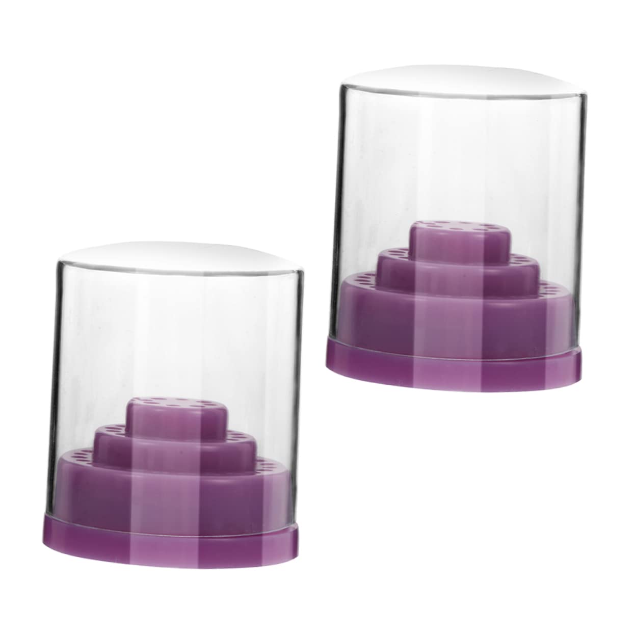 FRCOLOR Ganize Your Nail Drill Bits Ease 2pcs Drill Organizer Case Drill Display Holder for Nail Art Practice Keep Your Desk Ne