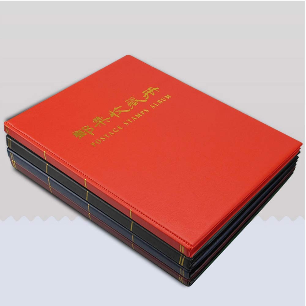 Standard-Briefmarkensammelbuch, leeres Buch, doppelseitiger schwarzer Hintergrund, 1 Zeile, 2 Zeilen, 3 Zeilen, 5 Zeilen, gemischt 10 Seiten, PP-Material Staubschutz, Heißpresstech