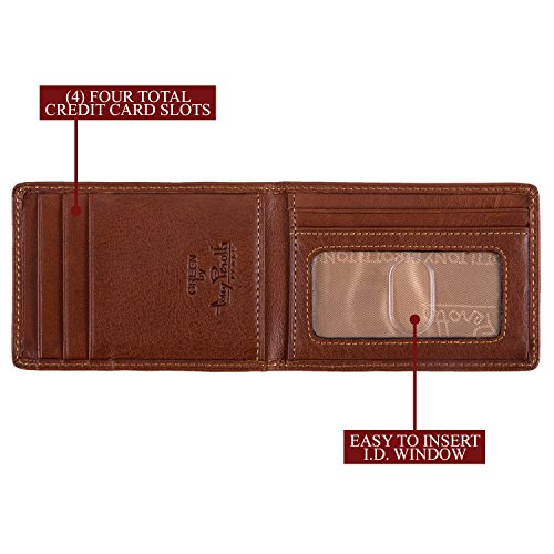 Mens Minimalist Money Clip Bifold Id Wallet Credit Card Holder Italian Leather #TOP2