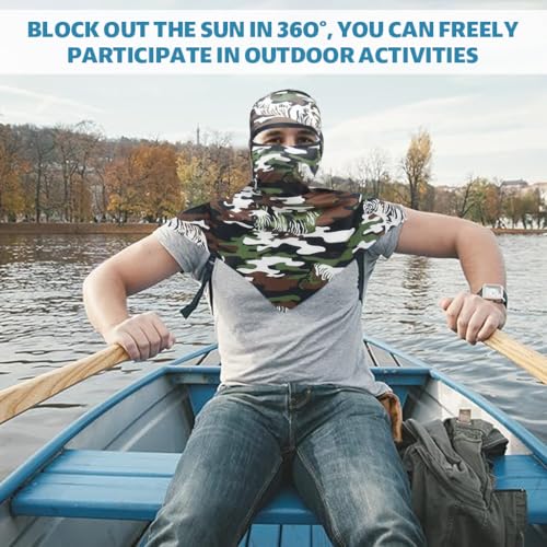 Image of Proberos 1 Piece Summer Balaclava Face Mask for Bikers, UV Protection Face Mask, Long Neck Cover, Breathable Lightweight Full Face Mask for Outdoor Sports, Cycling, Running, Fishing