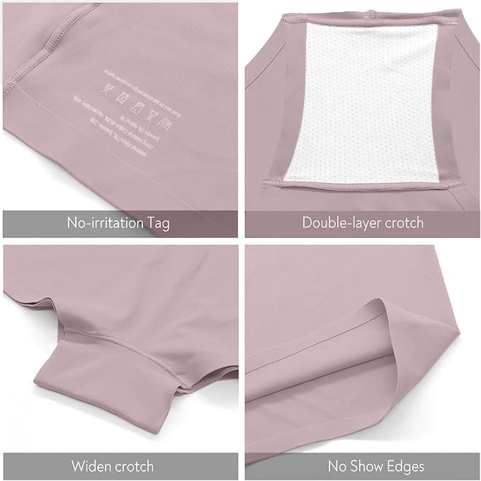 Image of FallSweet No Show Boy Shorts Underwear for Women Seamless Panties Boxer Briefs Pack