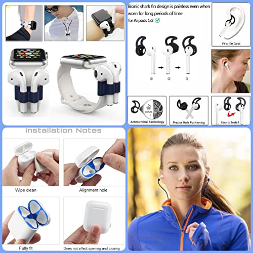 Stitch Case For Apple Airpods 1&2, 9 In 1 Accessories Set Protective Cover,3D Cartoon Case/Keychain/Carabiner/Metal Dust Sticker/Anti-Lost Rope.the Best Gift #TOP6