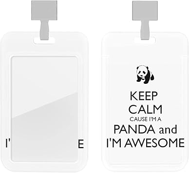 Amazon Idカードホルダー ネームホルダー かわいい パンダ柄 英字 名札ケース 社員証ケース 首下げ Icカードケース Idケース 定期入れ パスケース 定期ケース ストラップ付き 縦型 両面 スタッフ 通学 メンズ レディース 名札 ホルダー 文房具 オフィス用品