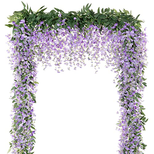 LUWENER 2 guirnaldas de flores artificiales de 7 pies, guirnalda de flores artificiales, fiesta,...