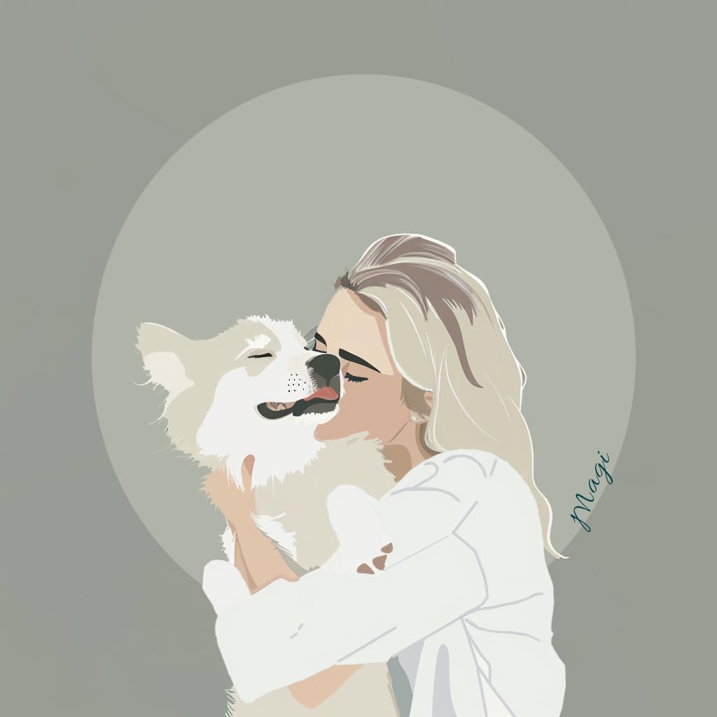 Retratos personalizados de perros y personas - Estilovector por CREAativa - Opción Digital o Impresa en Lienzo de calidad.