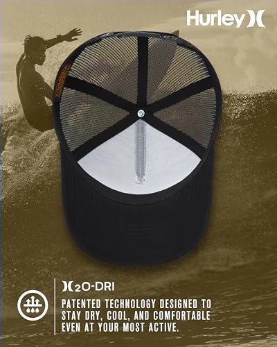 Image of Hurley Mens Trucker Hat - Flexible Quick Dry Fairway Mesh Trucker Hat for Men with Snapback Closure - Classic Mens Caps