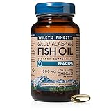 Wiley's Finest Wild Alaskan Fish Oil - 3X Triple Strength Peak EPA DHA, 1000mg Omega-3s, SQF-Certified, 60 Softgels