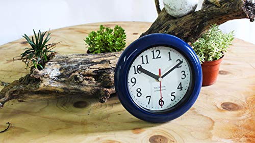Perfect Shell Blue Ocean Water Resistant Clock, Quartz Movement, Simple Design, 6.5" In Diameter, Abs Glass Front, Flexible Options To Hang Or To Stand. Withstand Water Vapor And Moisture. #TOP4