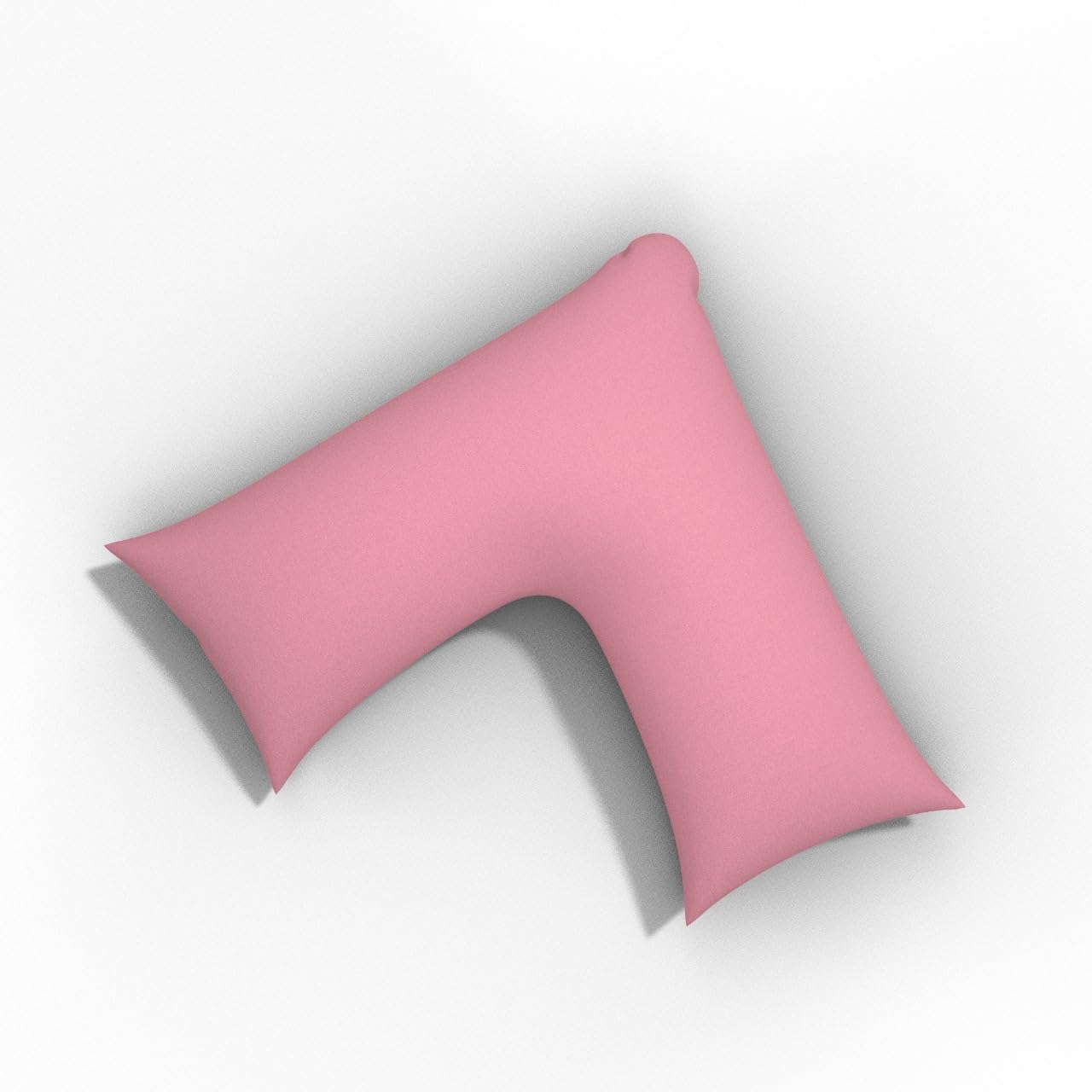 Flannel V Shaped Pillowcase Cover Only 100% Brushed Cotton Non-Allergenic Easy Care Washable Thermal Soft V Pillow Covers (74cmx34cm). (Pink)