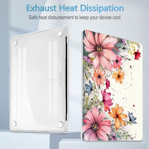 Mektron Designed Case for MacBook Pro 16 Inch A2141 Cover 2019 Release 16" with Liquid Retina Display/Touch ID, Plastic Hard Shell with Keyboard Skin & Screen Protector & Dust Plug, Colorful Floral by Mektron - Image 4