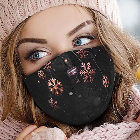 TANNESS Christmas Face Mask with Filters Cover