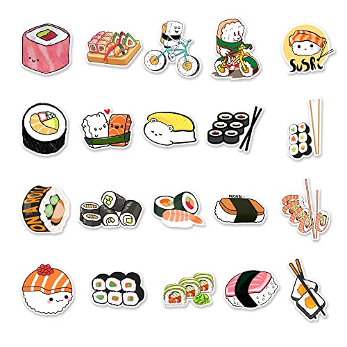 Sushi Stickers for Kids Teens Adults Boys Girls Gift,50 Pcs Stickers Pack for Skateboard,Luggage,Car,Bike,Cup,Computer,Laptop - Image 3