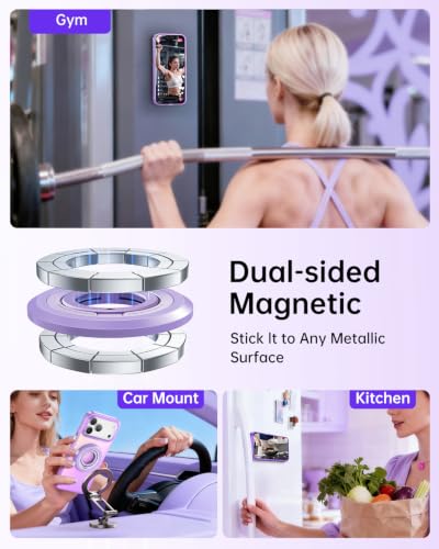 Image of SYNCWIRE Magnetic Phone Ring Holder, for MagSafe Phone Grip Stand Kickstand | 360 Rotation, Double-Sided Magnet, Cell Phone Grip Finger Holder, for iPhone 17 16 15 14 13 12 Pro Max, MagSafe Accessories