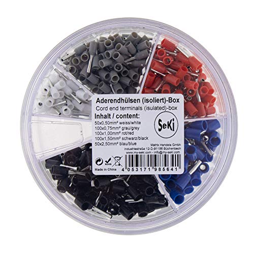 SeKi Wire End Ferrules Assortment Shaker Box Insulated 0.5-2.5 mm² - 400 Pieces
