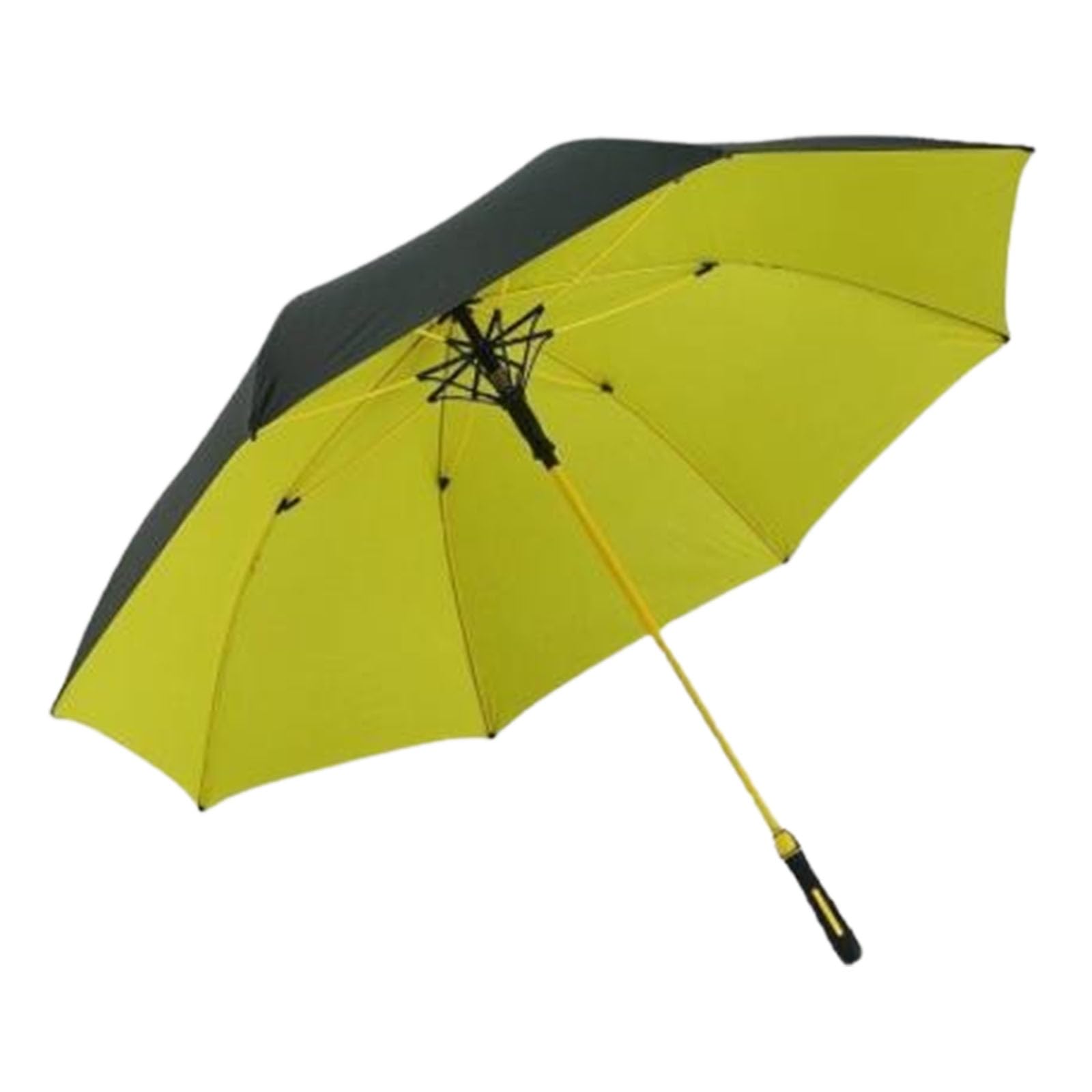 RENJJPBO Protection Golf Umbrella, Double Layer Rainstorm Special Windproof Sunscreen Reinforced Thick Double,Manual Open Close Umbrella (Yellow)