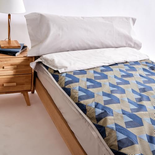 10XDIEZ Funda Saco nórdico (No Incluye el Relleno nórdico) (Nazan Azul - Cama 105cm)