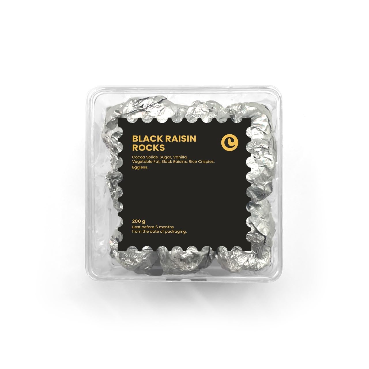 Chocopearl Eggless Chocolate Black Raisin Rock | Made with Cocoa Solids, Vanilla & Rice Crispies | Chewy Raisins with Crunchy Texture | 100% Vegetarian | 200g-image-29