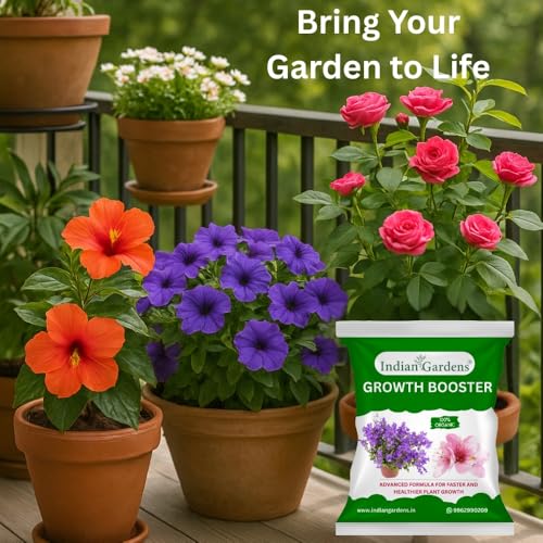 Image of Indian Gardens - Growth booster | Leaf growth enhancer | Organic growth booster | Vegetable growth fertilizer | Tree growth enhancer | Stronger roots fertilizer (400 Grams)