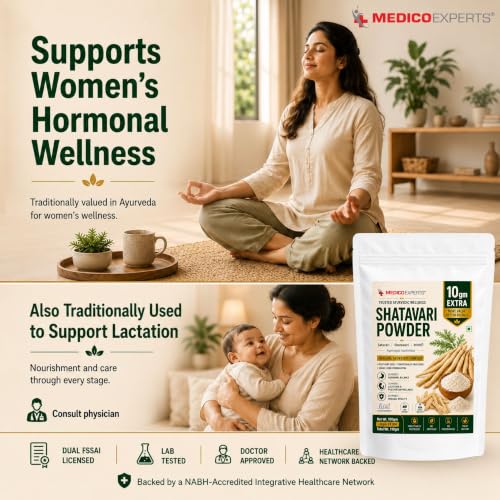 Image of Shatavari Powder 225g (200g + 25g Extra) | Supports Women's Hormonal Balance, Lactation & Reproductive Wellness | Asparagus Racemosus Root | FSSAI Certified, Lab Tested, Doctor Approved