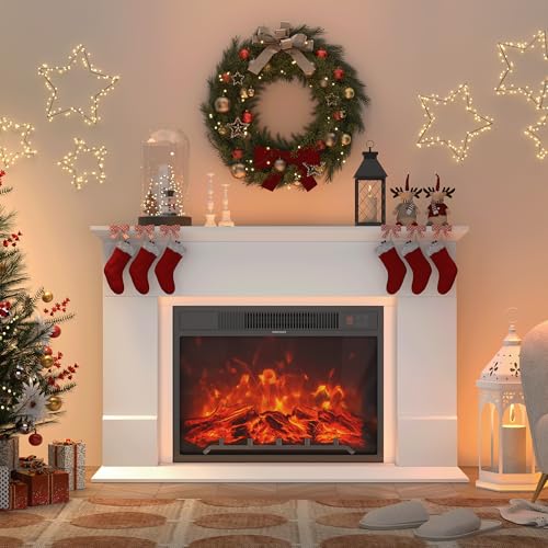 GRAVFORCE Elektrokamin, 23 inch Elektrischer Kamin mit 3D Realistischer Flammeneffekt Erwärmungsfreistehender mit Timer und 12-Farb-LED-Lichtband und Fernbedienung Standkamin weiß GRAVFORCE Elektrokamin, 23 inch Elektrischer Kamin mit 3D Realistischer Flammeneffekt Erwärmungsfreistehender mit Timer und 12-Farb-LED-Lichtband und Fernbedienung Standkamin weiß